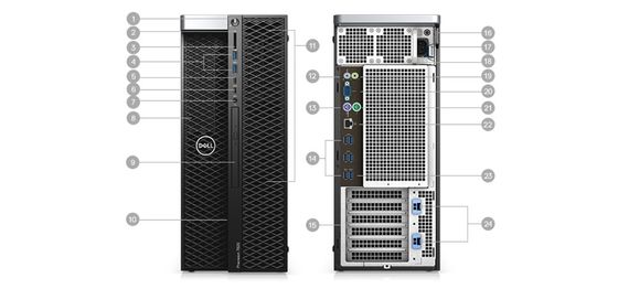 418 mm x 176 mm x 518 mm Dell Precision 5820 torenwerkstation Xeon W-2255/16G/2TB/T400 T5820